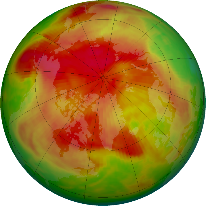 Arctic ozone map for 19 April 1982
